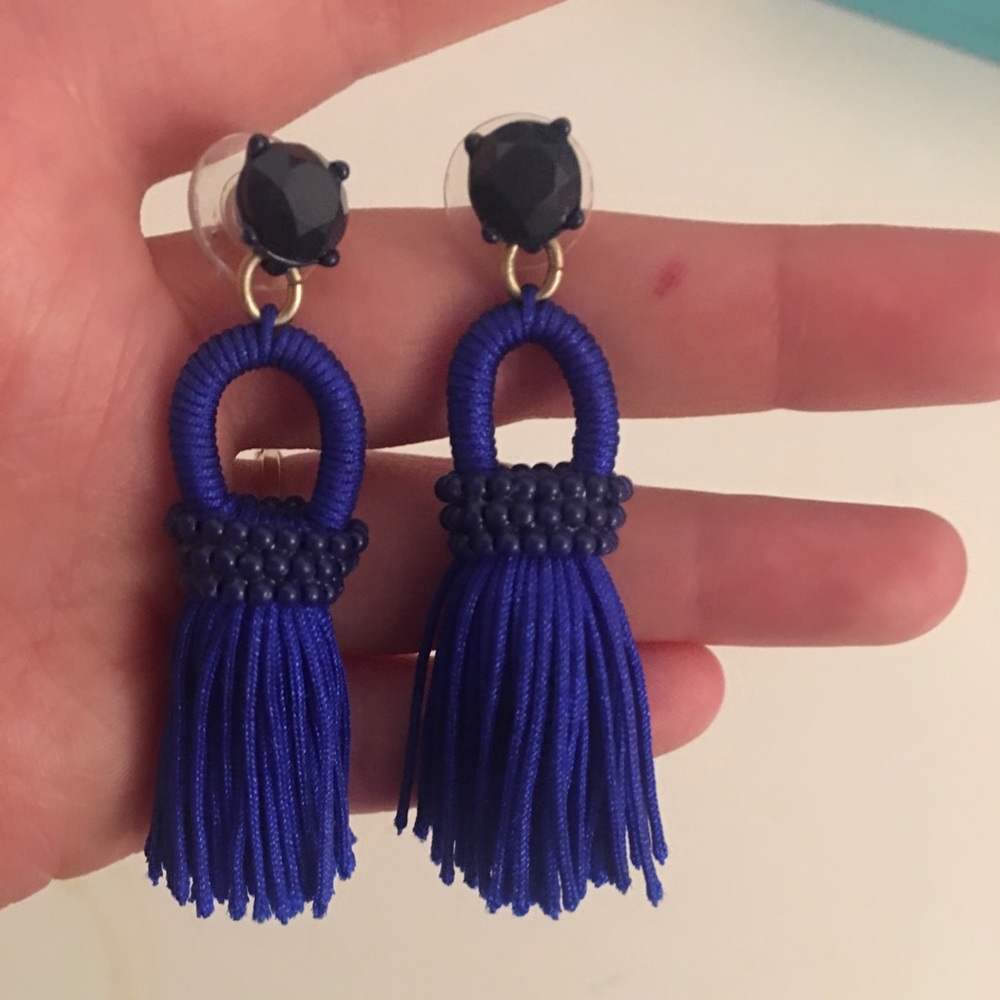 J.Crew Cobalt Blue Tassel Earrings